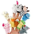 thumbnail image 1 of 10pcs Cartoon Animal Finger Puppets Soft Velvet Dolls Props Toys (Random Pattern), 1 of 8