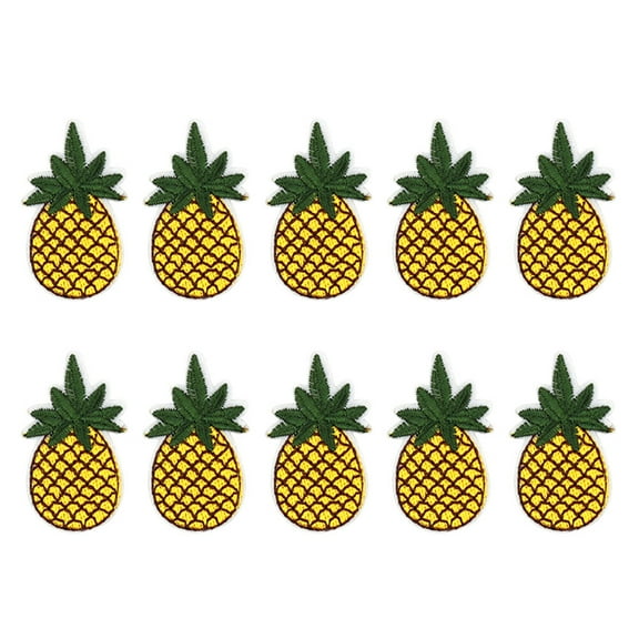 Glitter Decor Iron On Patches Embroidered Patches Sequins Pineapple Applique Jackets Jeans Bags Cloth T Shirt Sweater Bag Cloth Elbow Clothing Christmas Custom Decor 10pcs Pineapple Stickers