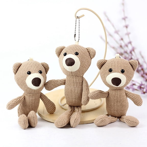 10pcs Cartoon PP Plush Simulation Soft Stuffed Animal Bear Pendants Decorations for Gift Tan 240mm