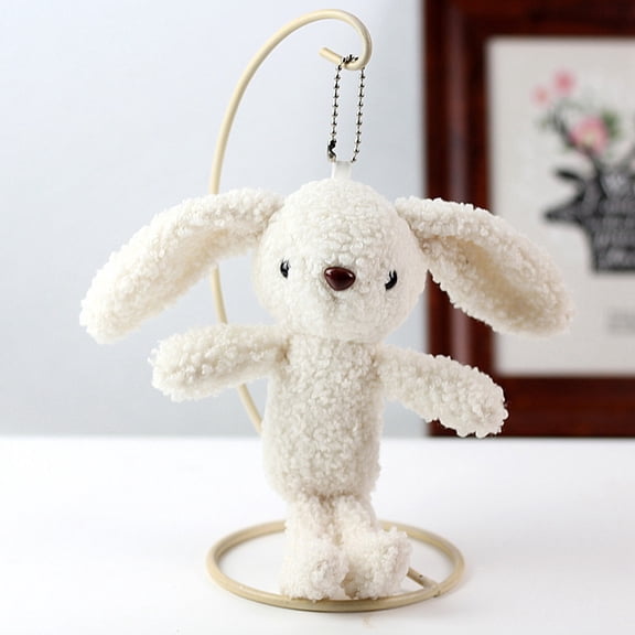 10pcs Cartoon PP Plush Simulation Soft Stuffed Animal Rabbit Pendants Decorations for Gift White 220mm