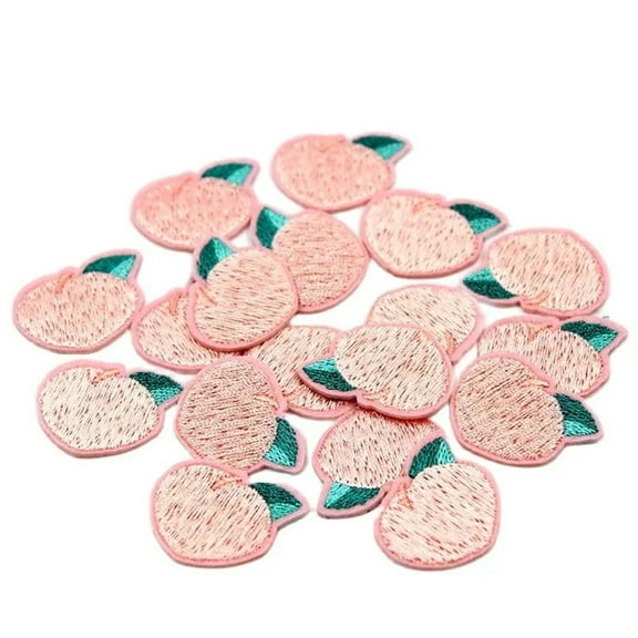 10pcs Cartoon Peach Patches Iron On Mini Fruits Stickers Cute Badge DIY Jeans Backpack Coats Dress T Shirt Decors