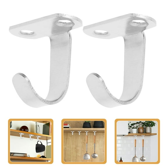 10pcs Heavy Duty Iron Hooks for Kitchen with Strong Load Bearing Capacity Silver Color Fits Various