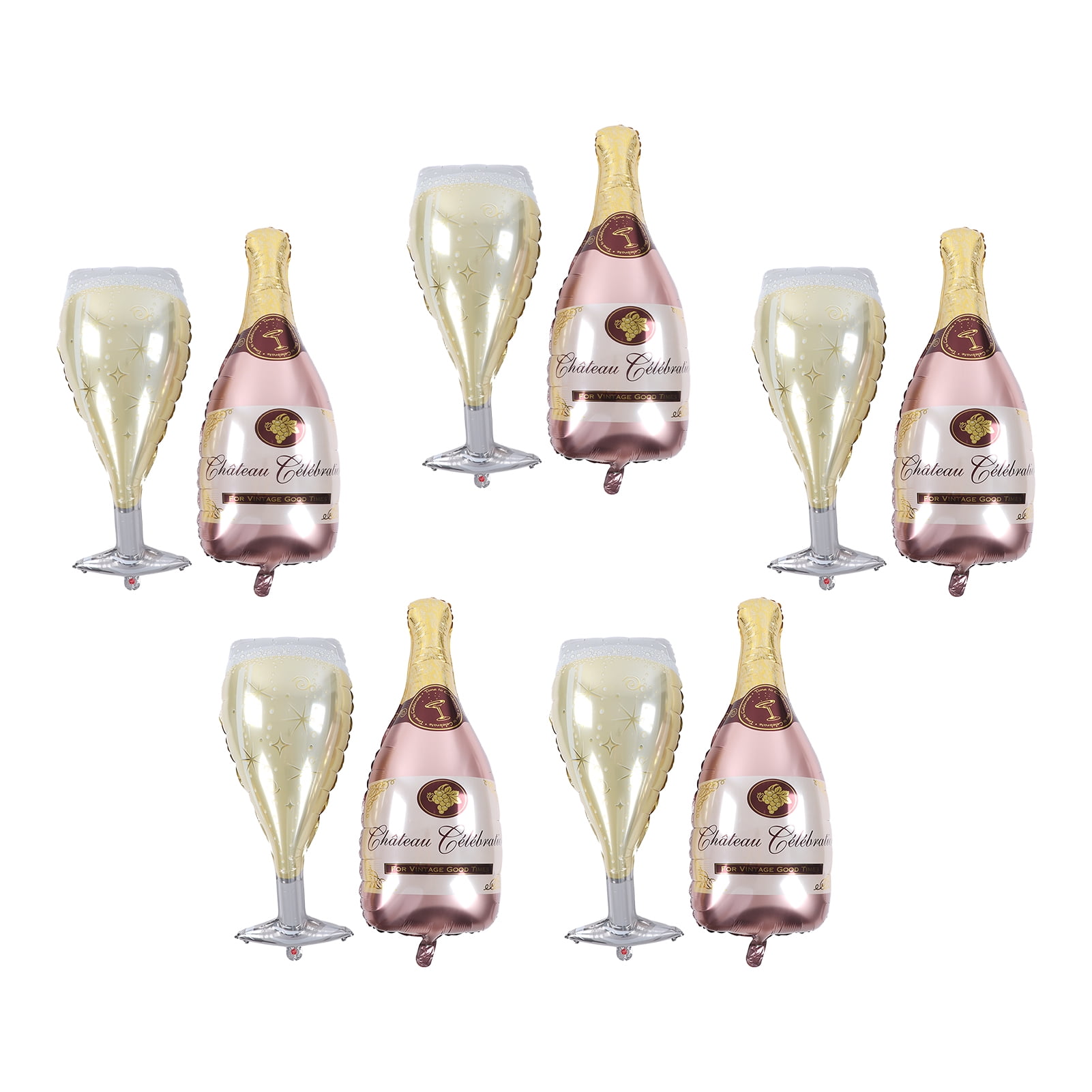 10pcs Champagne Balloons Wine Glass Balloons Decorative Foil Balloons