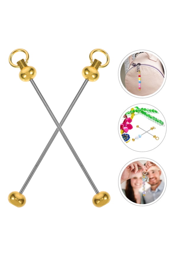 10pcs Charm Bars Metal Chain Pendant Golden Bar Jewelry Making for DIY Craft Projects