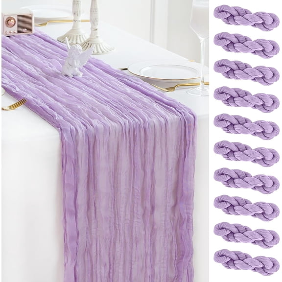 10pcs Cheesecloth Table Runner Boho Decor for Home 90x300cm Table Cloth for Tea Wedding Birthday Party Baby Bridal Shower Halloween Thanksgiving