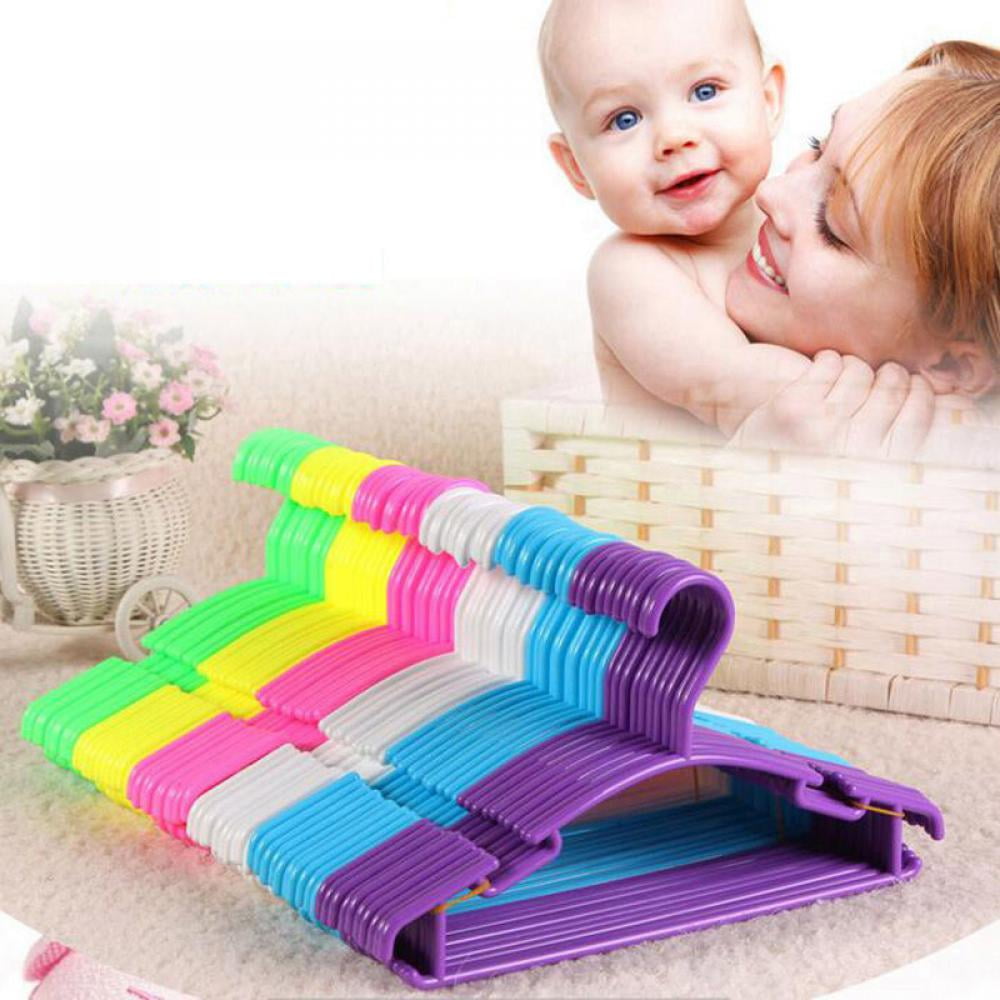 10pcs Children hangers Baby hanger Baby plastic clothes rack Antislip
