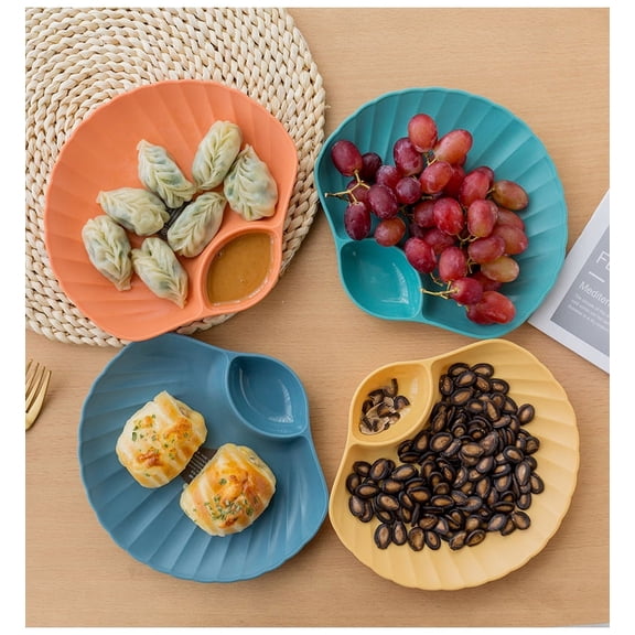 HOMEMAXS 10pcs Chips and Dip Plates Shell Shape Plates Appetizers Veggies Serving Trays Mixed Color