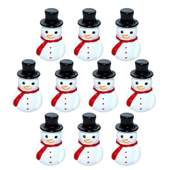 10pcs Christmas Mini Snowman Resin Ornaments Xmas Mini Snowman DIY Decoration