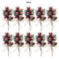 10pcs Christmas Red Berry Articifial Flower Pine Cone Branch Christmas