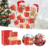 10pcs Christmas Surprise Explosion Gift Box, Newly Designed Money/Gift Card Holder, Festive Box for Christmas Presents, Creative Red Envelope Storage Gift Box for Holiday Gifting, Red