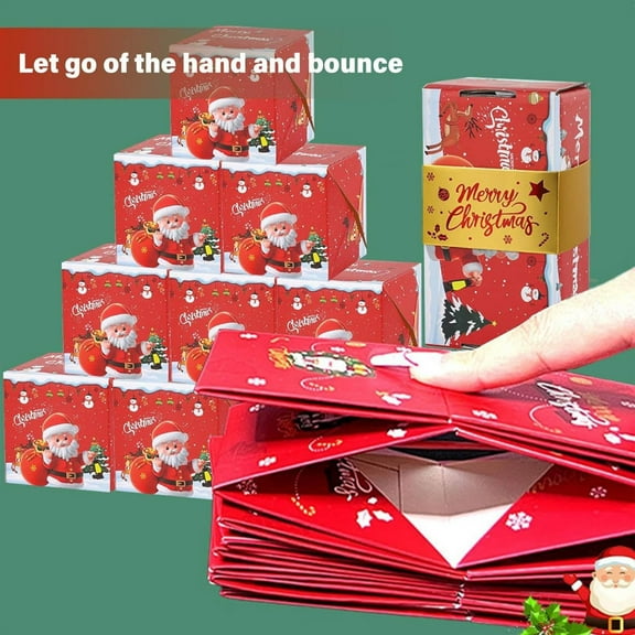 10pcs Christmas Surprise Gift Box Explosion, Surprise Box Gift Box for Money, Folding Bouncing Pop-Up Explosion Gift Box, Gifts Boxes for Christmas Birthday Anniversary Valentine Proposal