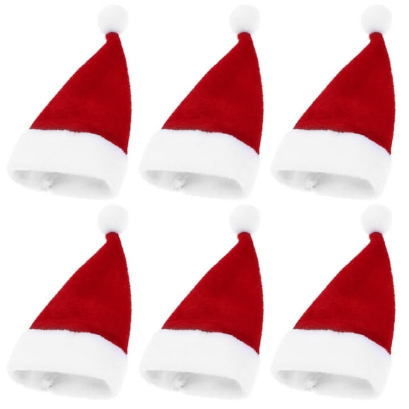 10pcs Christmas Themed Mini Decoration Lollipop Cap Mini Santa Claus Hats for Bottle Candy