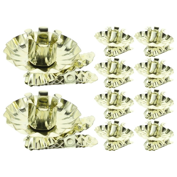 FUEENIRVA Candle Clips Golden Iron for Home Use Strong Wear Resistance 10Pcs