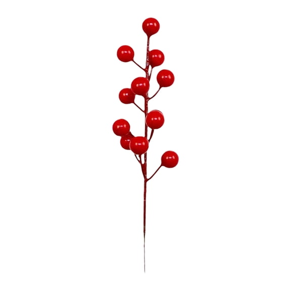 10pcs Christmas Tree Insert Stem with Red Berry, 8.66in Faux Plant Vase Accessory for Christmas Tree Holiday Party