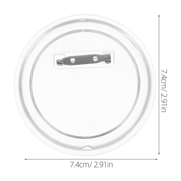 10pcs Clear Acrylic Button Pins for Crafts 75MM Transparent Round Picture Buttons Photo Frame Badge Kit DIY Button Making Supplies Crafts Projects