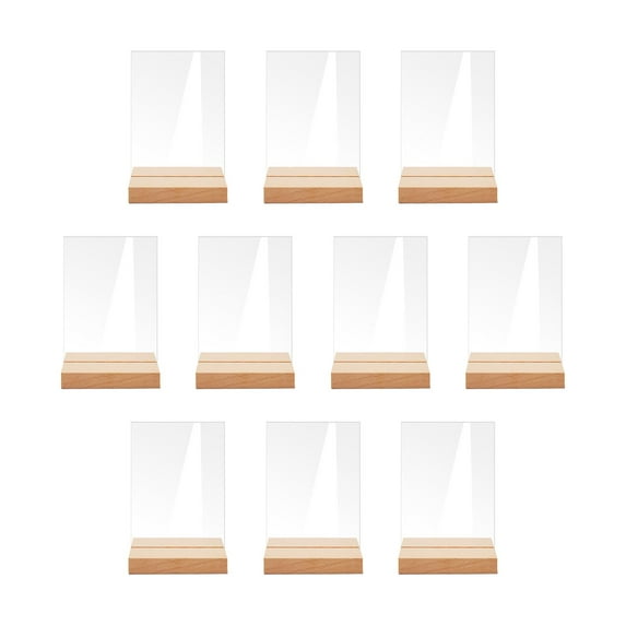 10pcs Clear Acrylic Place Cards with Wood Stand Holder Guest Names Sublimation Rectangle