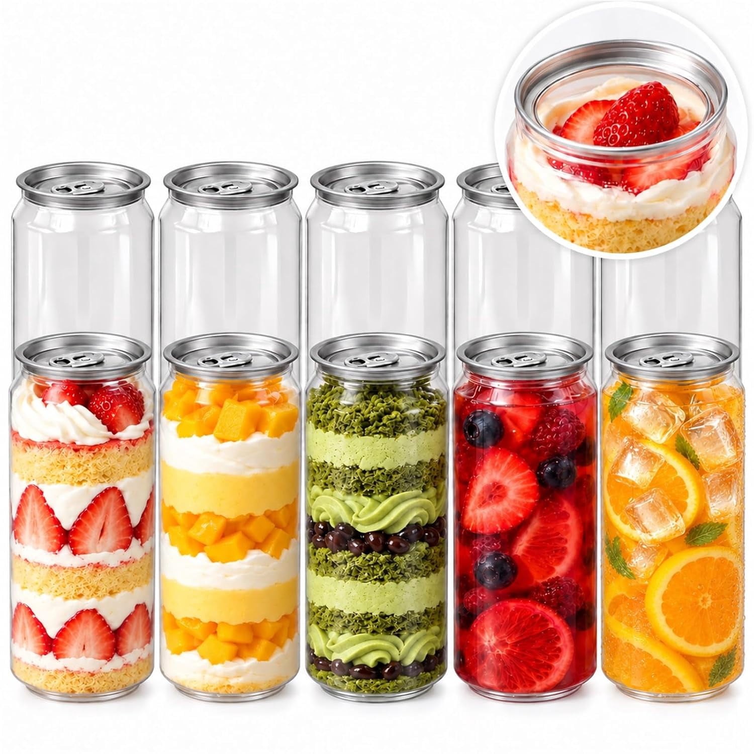 Empty Sprite 10pcs Clear Beverage Cans Portable Canned Drink Bottles with Tab for ...