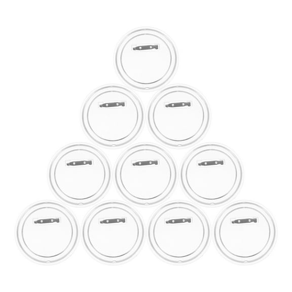 GOOHOCHY 10pcs Button Badges with Pin Clear Craft Buttons 75MM DIY Large Photo Pins Acrylic Picture Badges for School Projects and Crafts Supplies