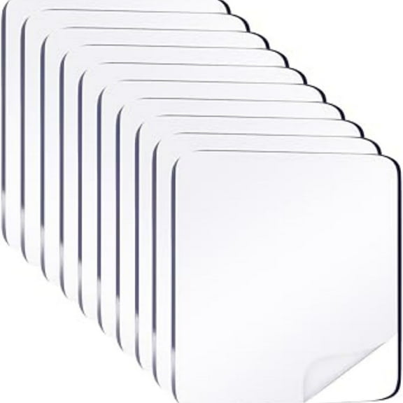 10pcs Clear Double Sided Adhesive Pads for Mounting Waterproof 2.4inch Double Sided Sticker Super Strong Heavy Duty Washable Sticky Patch Walls Hanging Nano Gel for DIY Craft Home Office