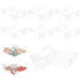 thumbnail image 1 of 10pcs Clear Favor Box 6.3x6.3x2 Inches Plastic Gift Packing Box for Candy Choclate and Dessert Baby Shower Party Treats Valentine's Day, 1 of 6