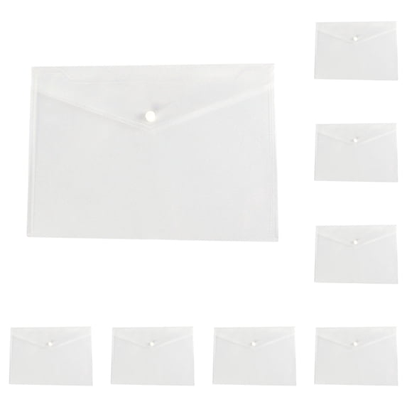 10pcs Clear Plastic File Folder with Snap Closure – A4 Letter Size Document Organizer, Waterproof & Tear-Resistant for Homework, Reports, Business Papers, Office studying essentials Home