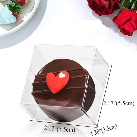 10pcs Clear Plastic Macaron Boxes with Locking Lid for Party Favors, Transparent Mini Cake & Candy Packaging