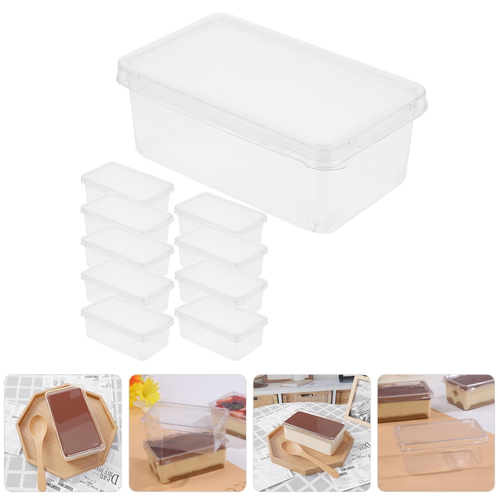 10pcs Clear Tiramisu Box Cake Storage Boxes Small Mousse Cake Boxes ...