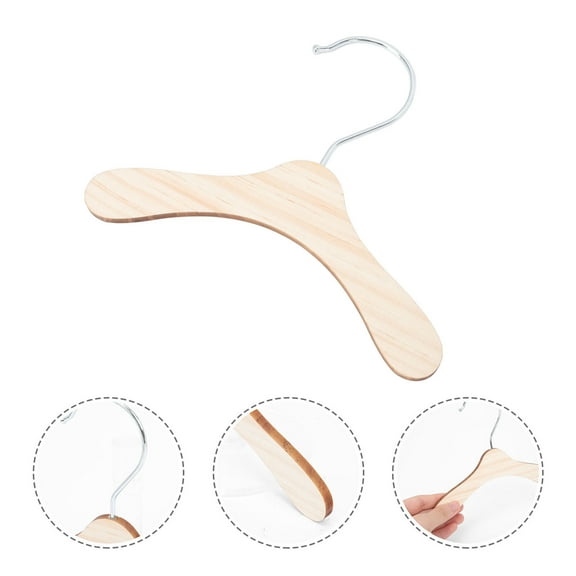WEAVILUX Pet Clothes Hanger Wood Color 10Pcs 6.3x6.3in