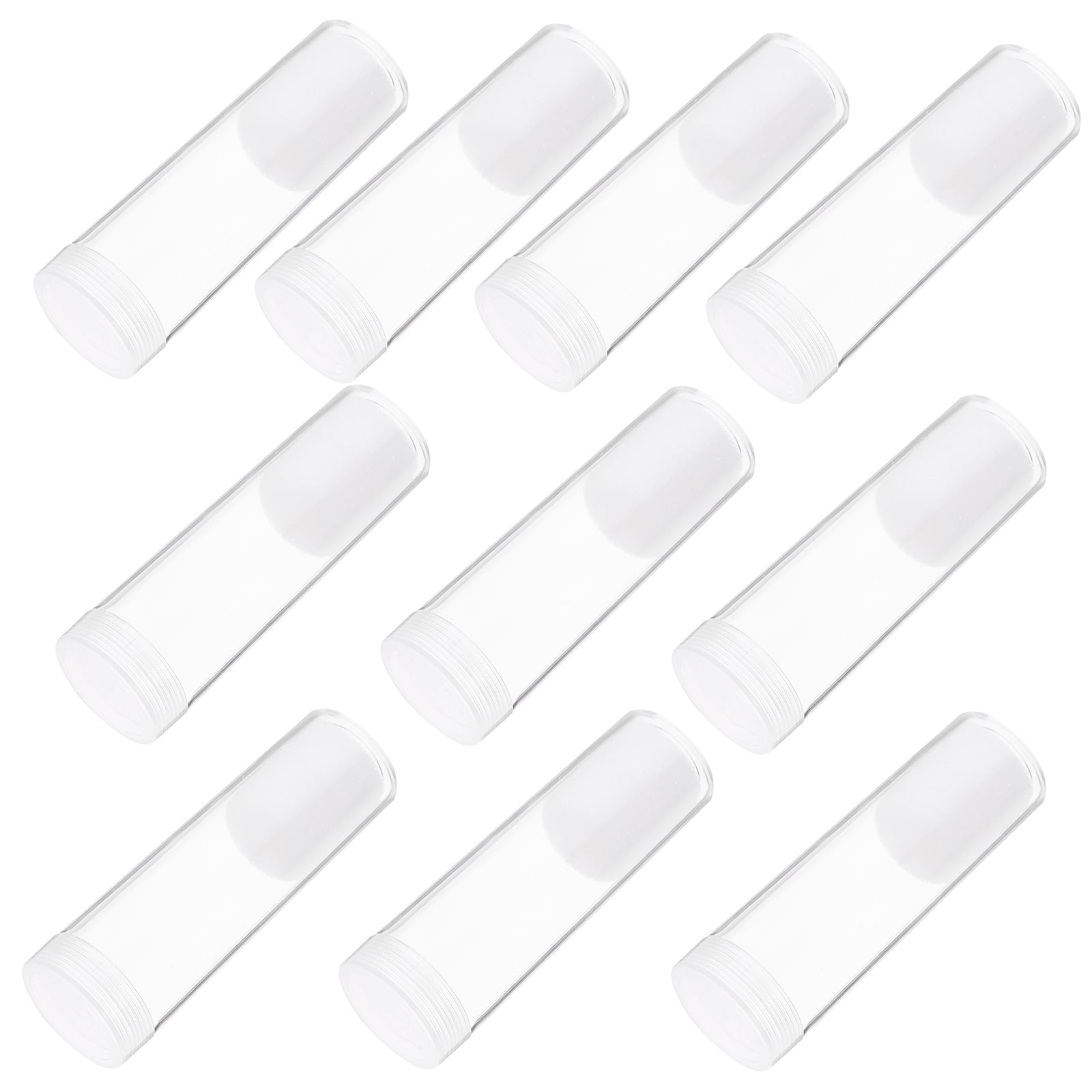 10pcs Coin Tubes Quarter Rolls Wrappers Plastic Coin Holders Coin