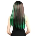 thumbnail image 1 of Fashionable Green Hair Extensions Clip on for Hair Styling Made of Fiber Lightweight, 1 of 4