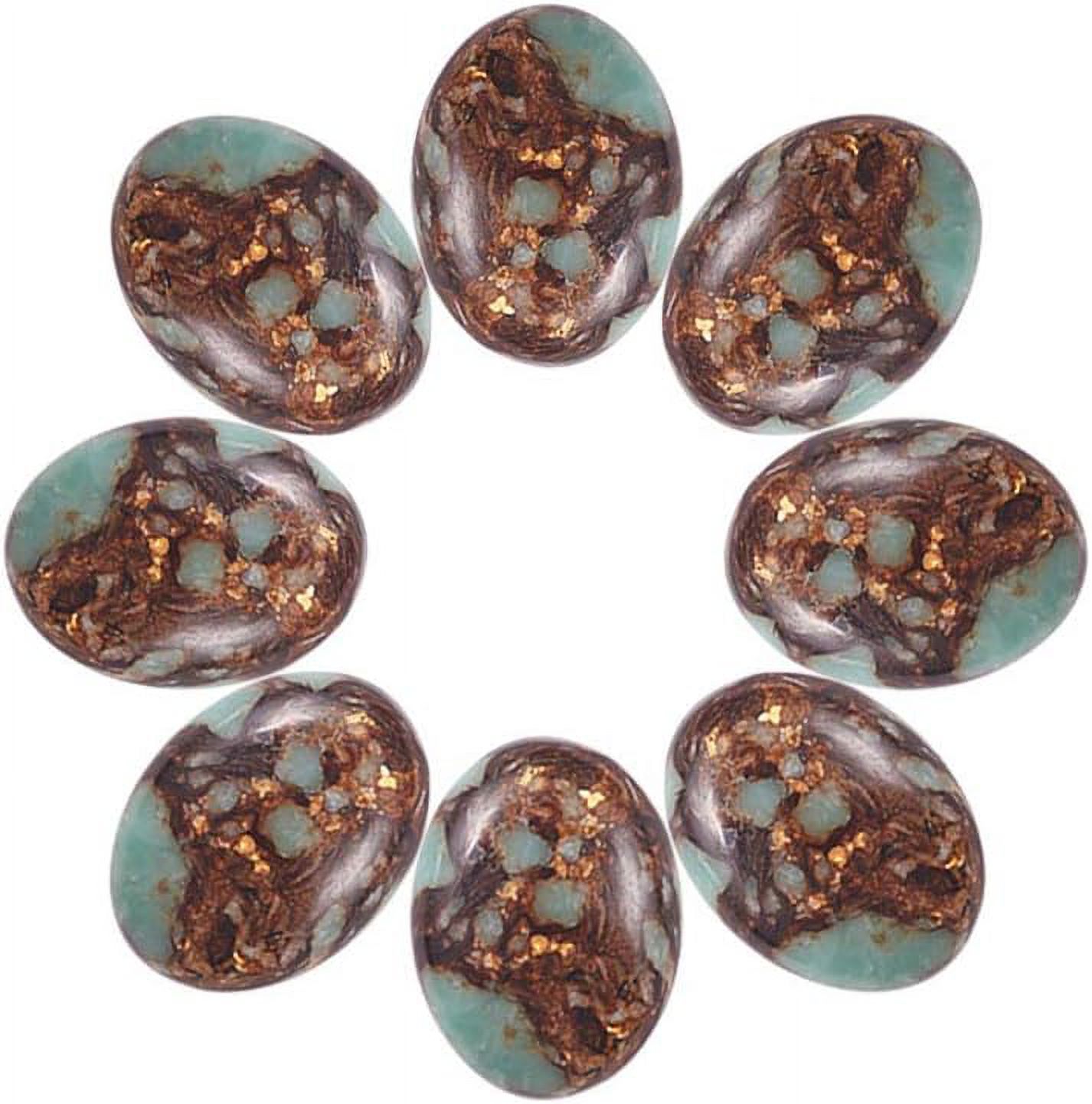 10pcs Colorful Gold Copper Cabochon Stone Oval Beads for Jewlry Making 30mm Wide 40mm Long 7.5-8.5mm Thick. Mixed Color