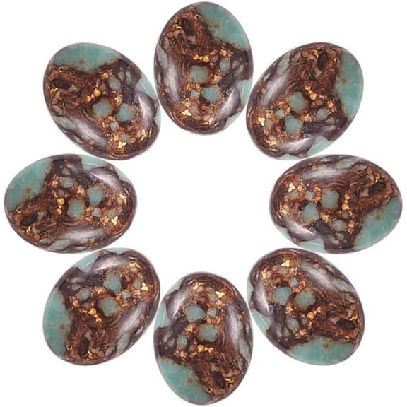 10pcs Colorful Gold Copper Cabochon Stone Oval Beads for Jewlry Making 30mm Wide 40mm Long 7.5-8.5mm Thick. Mixed Color