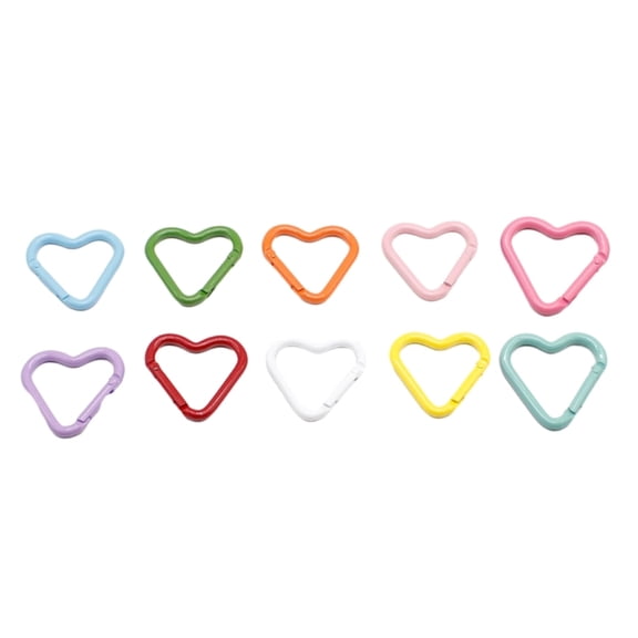 10pcs Colorful Heart Shape Carabiner Clip Light weight Multifunctional Carabiner for Backpacks Accessories