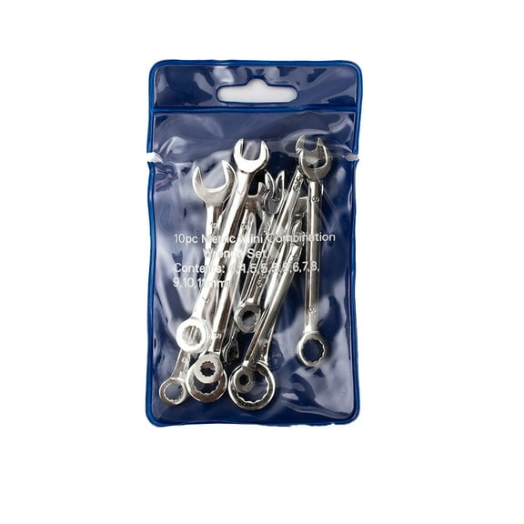 10pcs Combination Spanner Set Small Wrench Metric / SAE Imperial Portable Tool