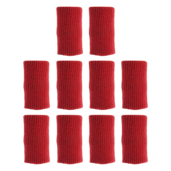 10pcs Comfort Finger Brace Sleeves Tube For Basketball Volleyball Red