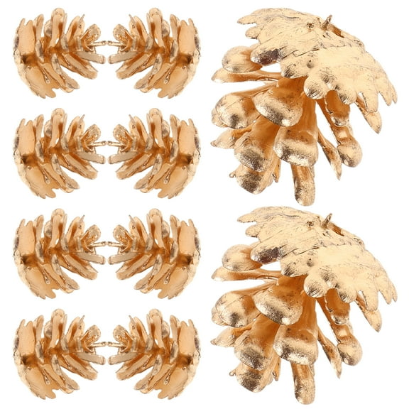 GOOHOCHY Golden Plastic Pine cones for Decor Realistic Craft Supplies Versatile Use Plastic Large Pinecones 10pcs