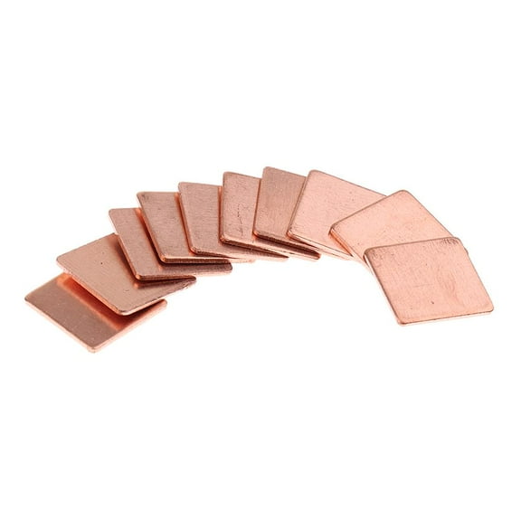"10pcs Copper Cooling Pad Thermal Pad GPU CPU Cooler Thermal Pad For GPU CPU Laptop PC Computer, 15x15mm"