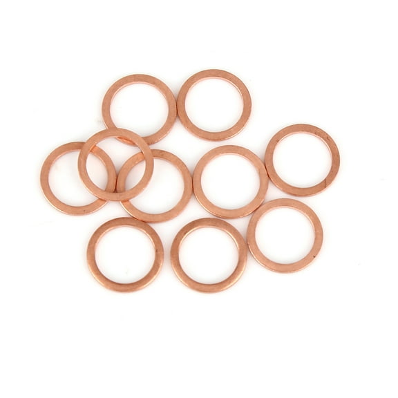 10pcs Copper Crush Washer Flat Sealing Gasket Ring Spacer for Car 12 x 16 x 1.5mm