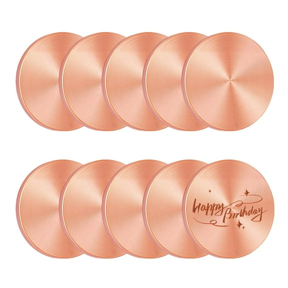 10pcs Copper Round Disc Blanks Copper Metal Round Plate 1.26x0.12 inch Rose Gold Engravable Metal Stamping Blanks for DIY Crafts Jewelry Electrical Repair Industrial