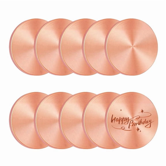 10pcs Copper Round Disc Blanks Copper Metal Round Plate, 40mm Rose Gold Engravable Metal Stamping Blanks for DIY Crafts