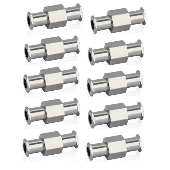 10pcs Coupler Luer Syringe Connector Metal Double Joints Luer Lock Adapter Coupler For Pneumatic Pa