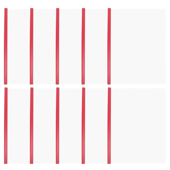 10pcs Covers with Sliding Bar Clear Resume Presentation File Folders Organizer Binder for A4 Size Paper Red