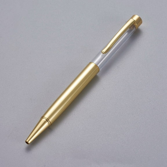 10pcs Creative Empty Tube Ballpoint Pens for DIY Glitter Epoxy Resin Ballpoint Pen Herbarium Pen Making Light Gold Gold 140x10mm