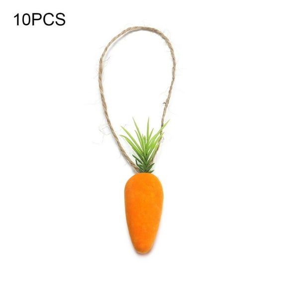 10pcs Creative Home Decor Party Accessories Festival Decor Easter Carrot Easter Decoration Hanging Ornaments Flocking Carrot