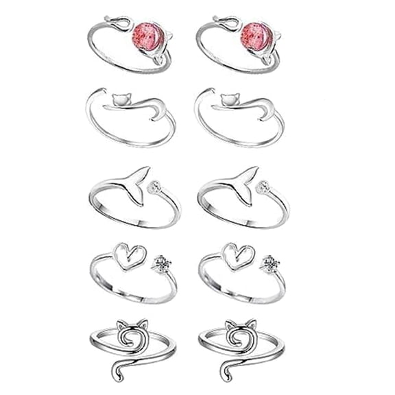 10pcs Crochet Rings Adjustable Thumb Rings for Knitting Hobbyists Yarns Rings Convenient Finger Holders for Hand Weaving