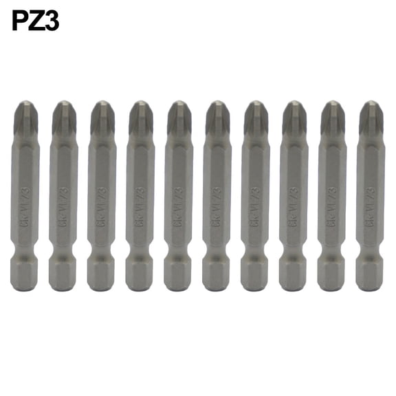 10pcs Cross Screwdriver Bit Set 1/4Inch Hex Shank 50mm Screw Driver Bits PZ0-PZ3