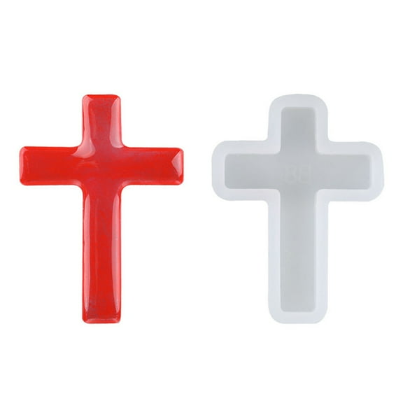 10pcs Cross Shape Silicone Molds Resin Casting Molds For UV Resin Epoxy Resin Jewelry Making White 39x28x7mm