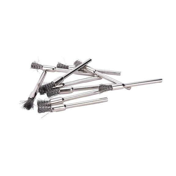 10pcs Cup Steel Pencil Wire Brush Tool Shank Rotary For Drill Power Rust Wel WA