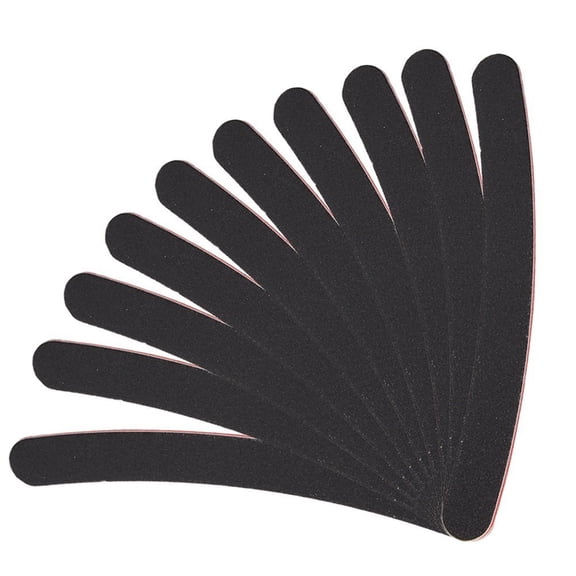 10pcs Curve Black Art Nail Files 100-180 Buffing Sanding File Nail Care Manicure Art Tools Beauty for Nail Salon File