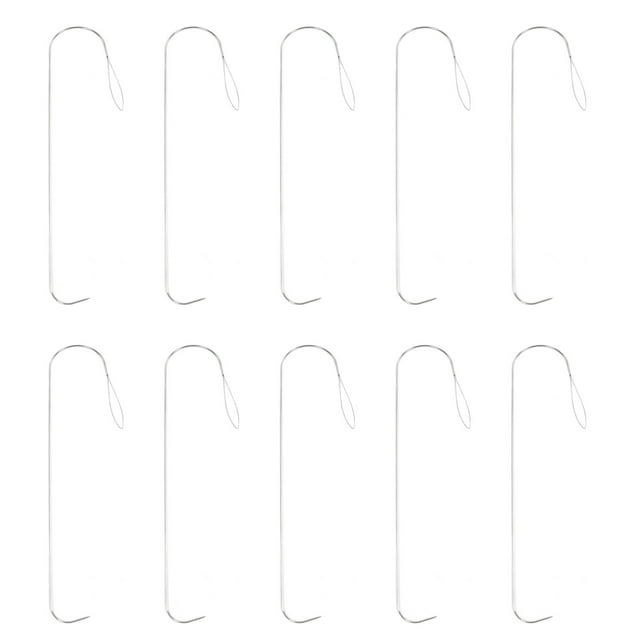 10pcs Curved Beading Needles Stainless Steel DIY Bead Spinner Needles Curved with Curved Handle